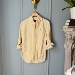 Ralph Lauren Pale Yellow Striped Button-Down Shirt